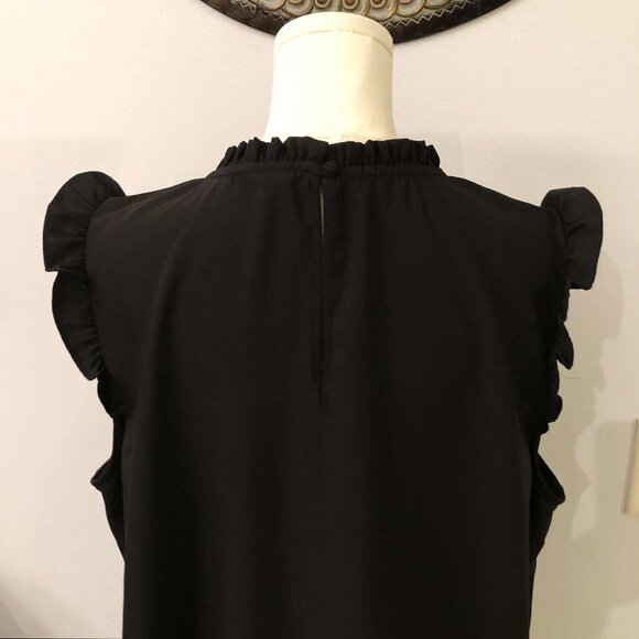 City Chic Black Ruffle Cap Sleeve Blouse | Whimsigoth Rufflecore Top Size S/16 - Picture 5 of 7